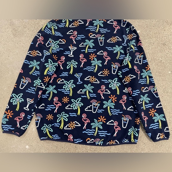 Chubbies Neon Lights Palm Tree Flamingo Unisex Fleece Pullover Jacket Large - Picture 13 of 14